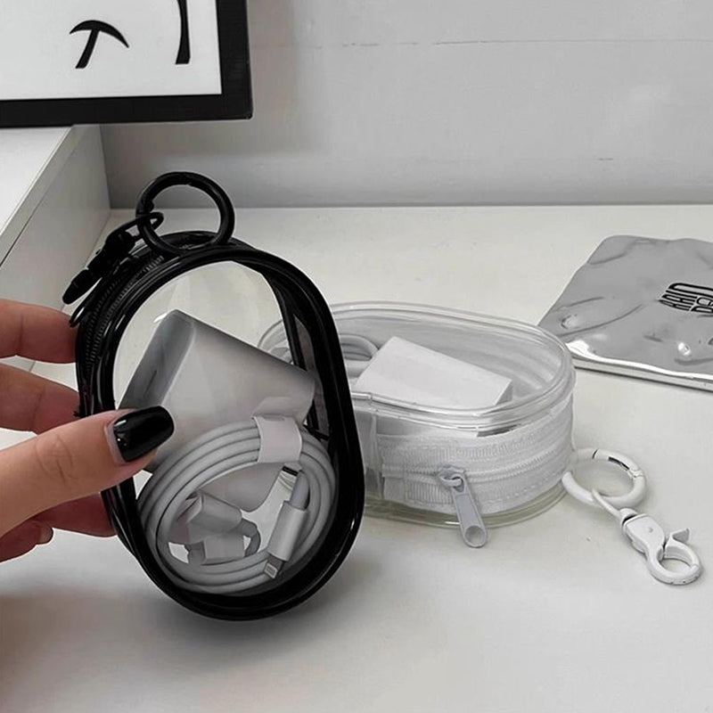 Oval Transparent Cable Storage Pouch